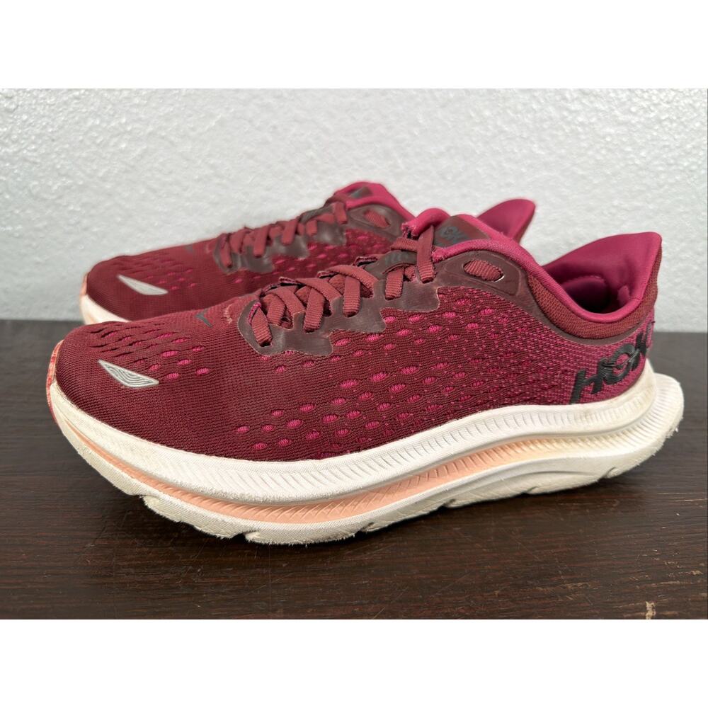 Hoka Kawana Womens Size 8.5B Running Shoes Berry Burgundy Rose Gold 1123164 CCJB
